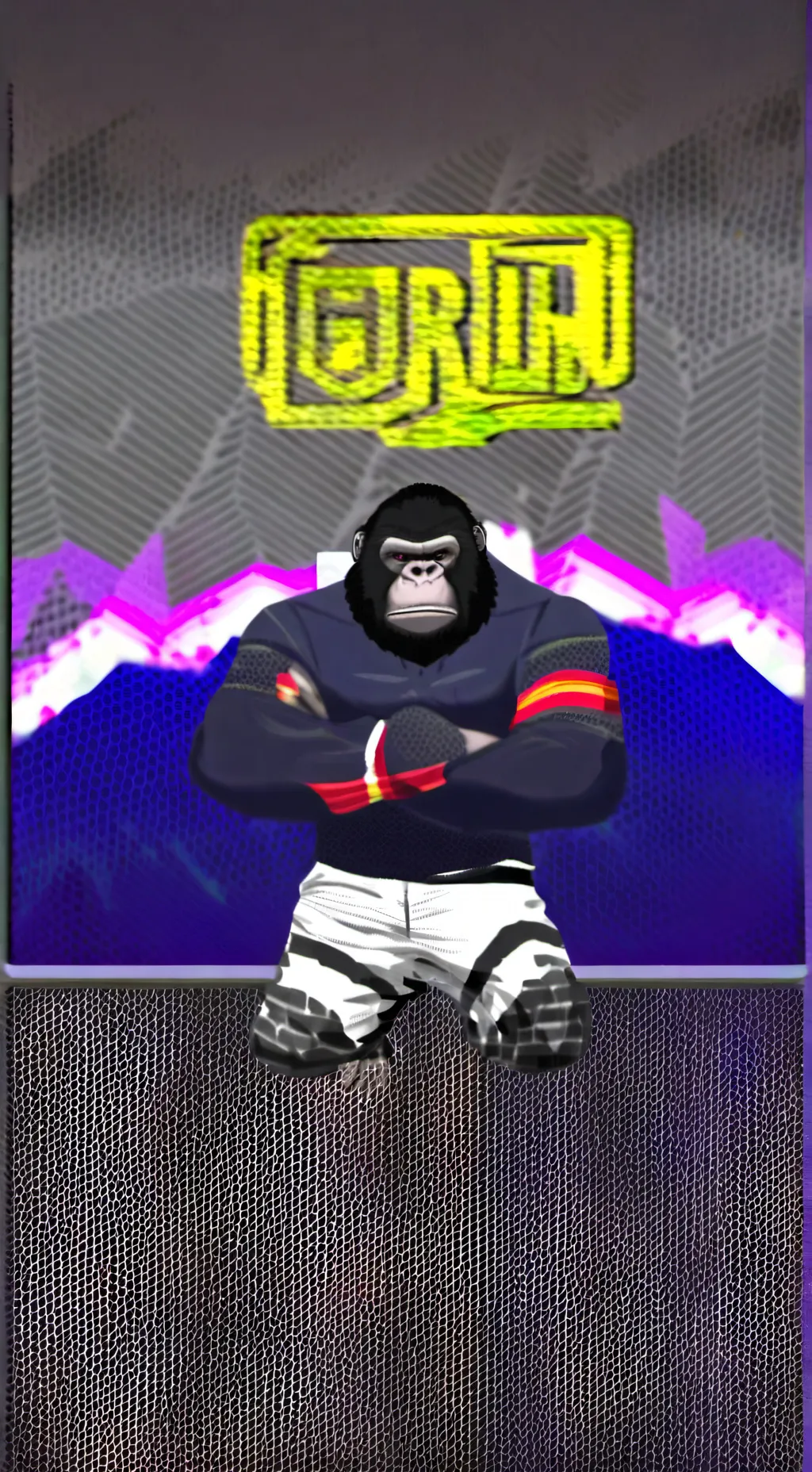 ai character: Gorilla tag angry  background