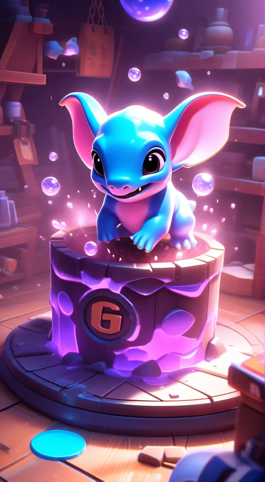 ai character: stitch background