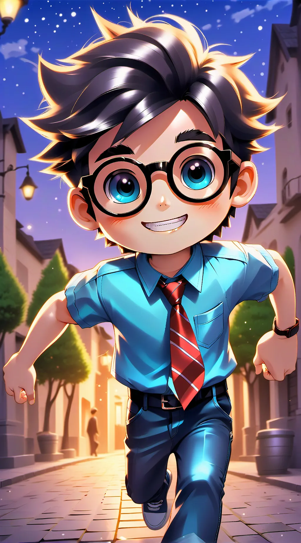 ai character: I want to run away background