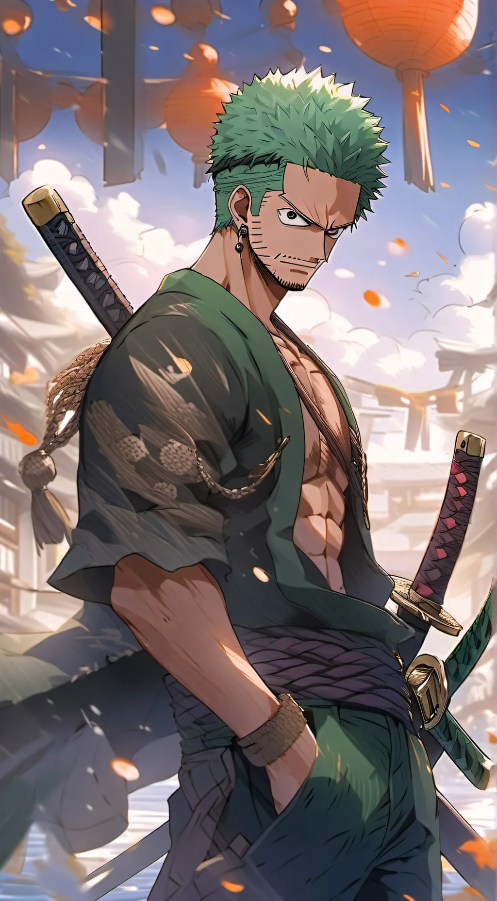 ai character: zoro(one piece) background