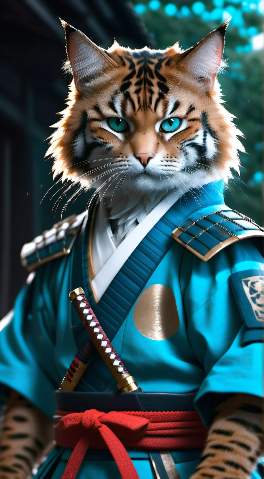 ai character: Gato samurái  background