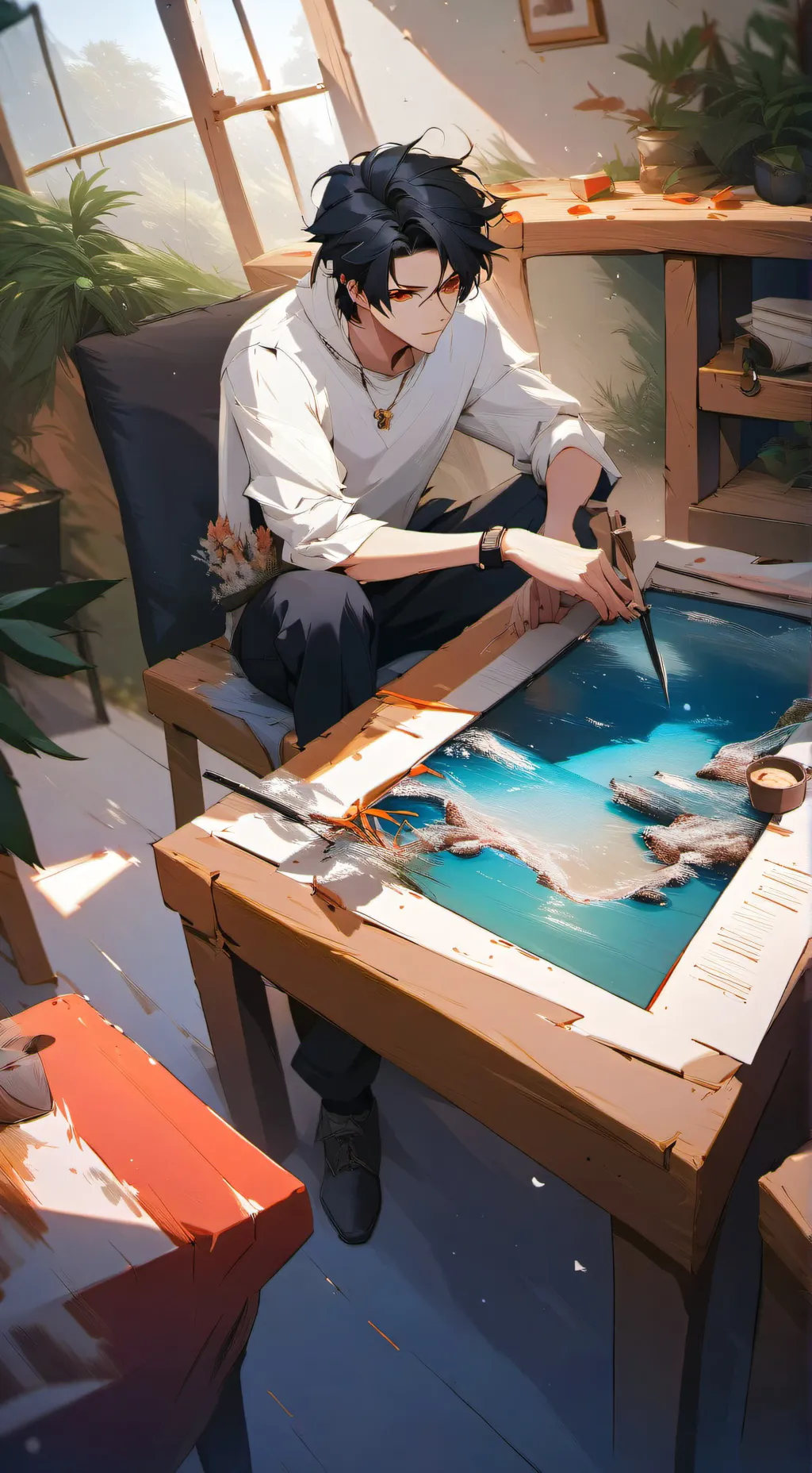 ai character: kim taehyung  background