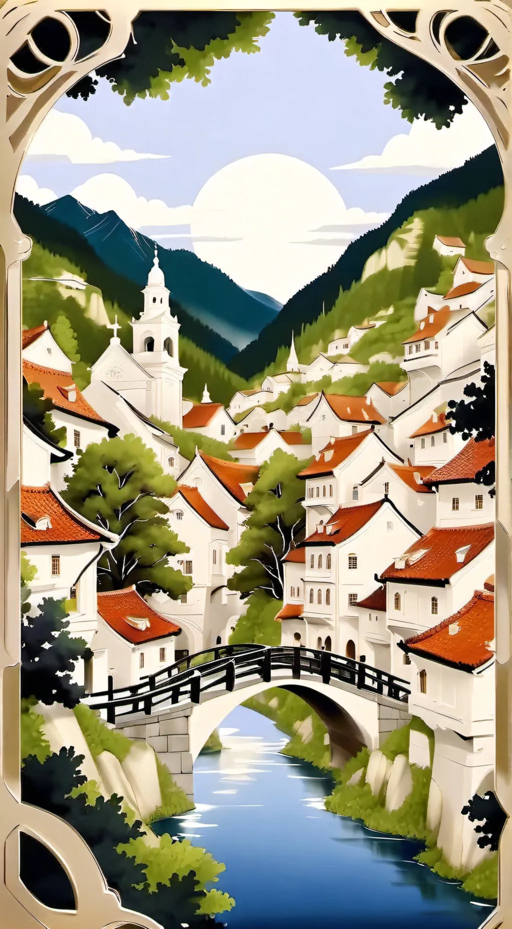 ai character: Village background