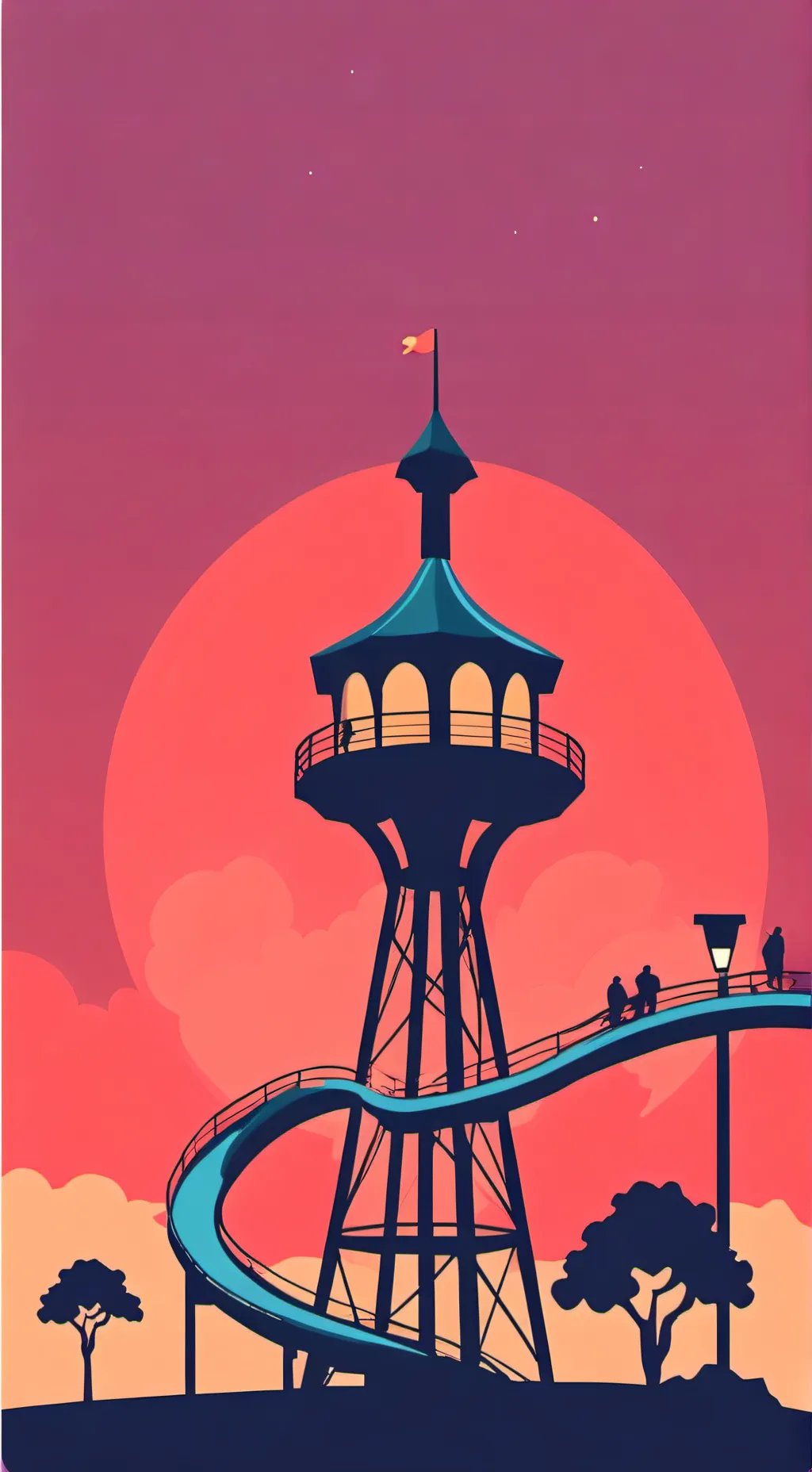 ai character: DW Theme park background