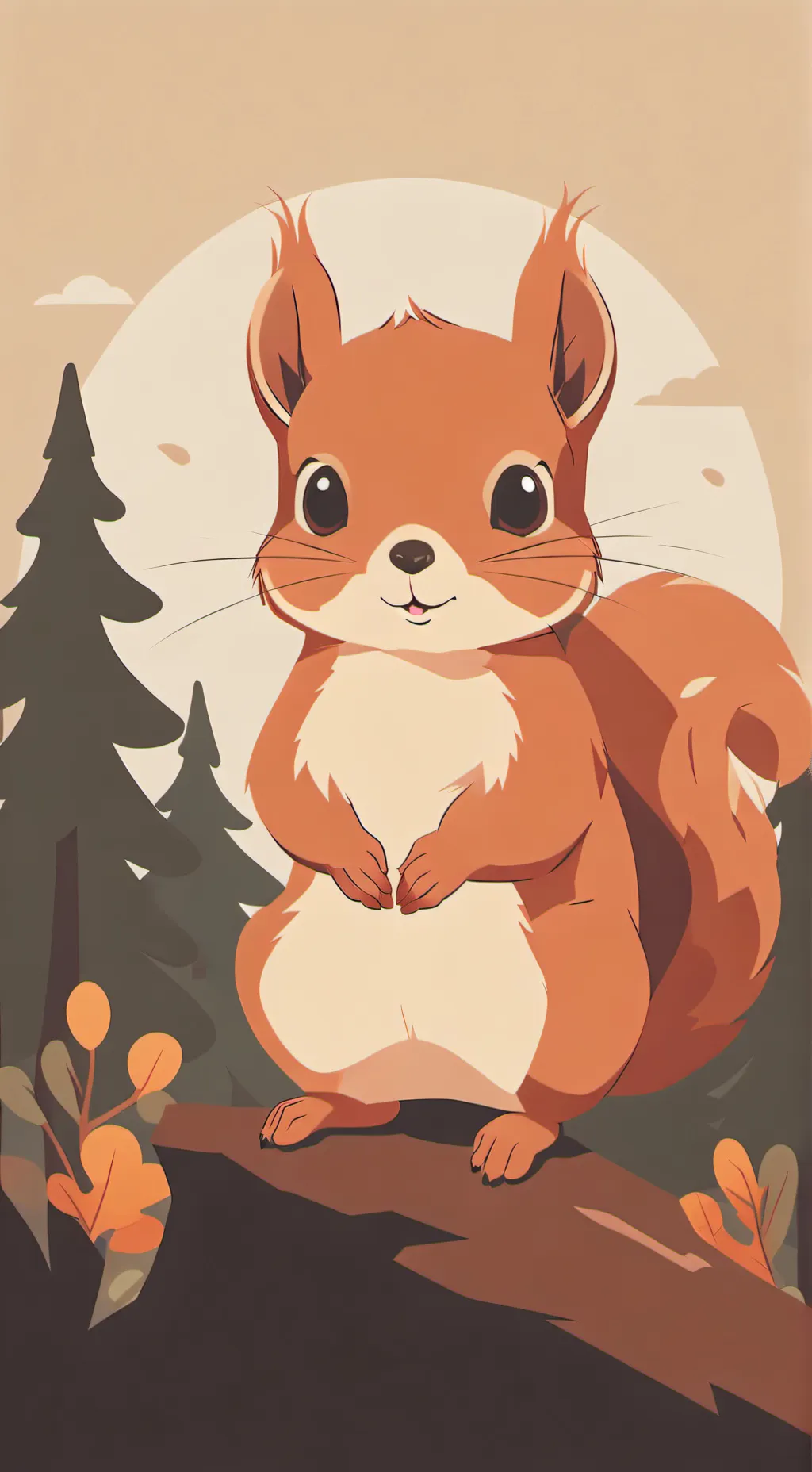 ai character: Female squirrel background