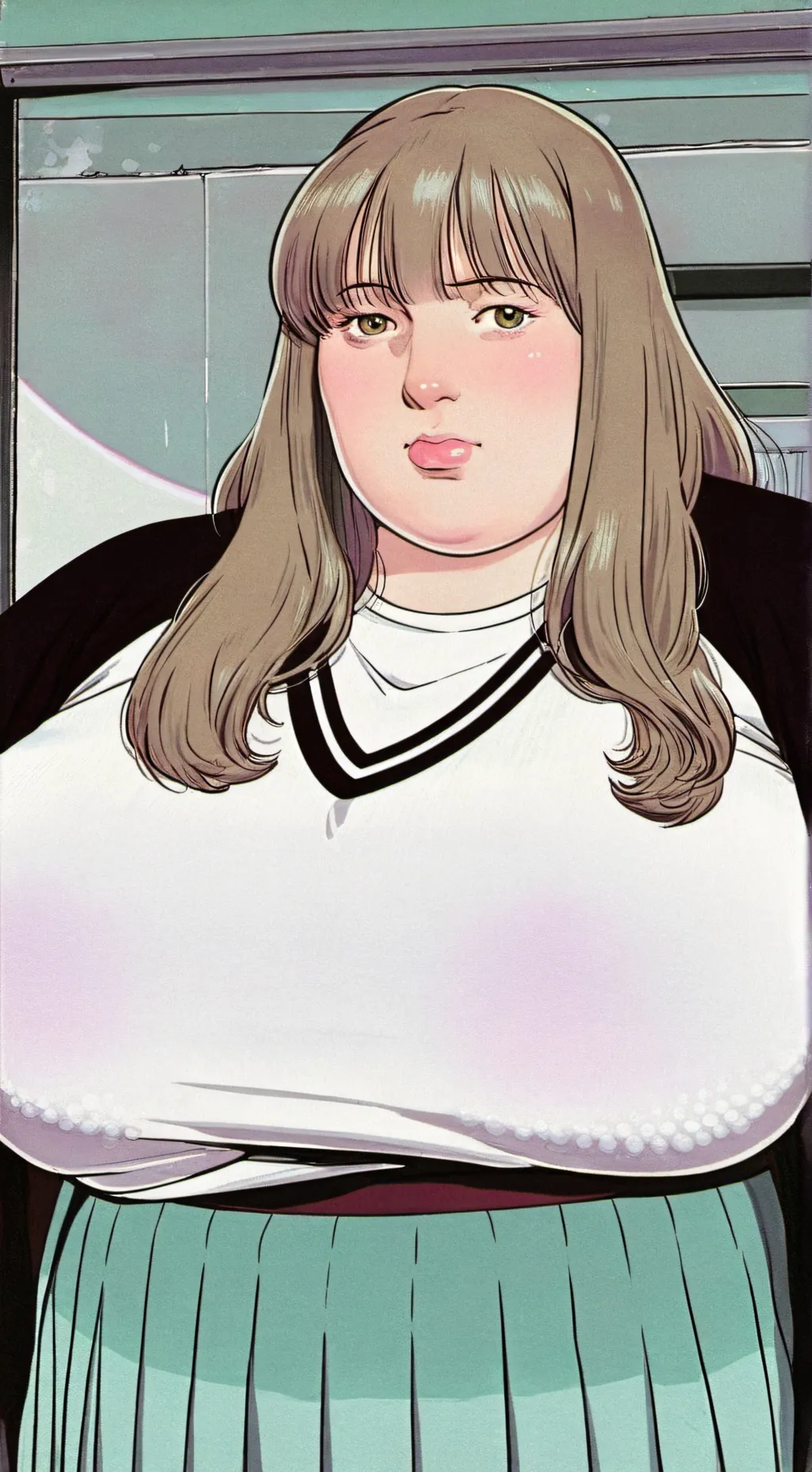 ai character: Fat college background