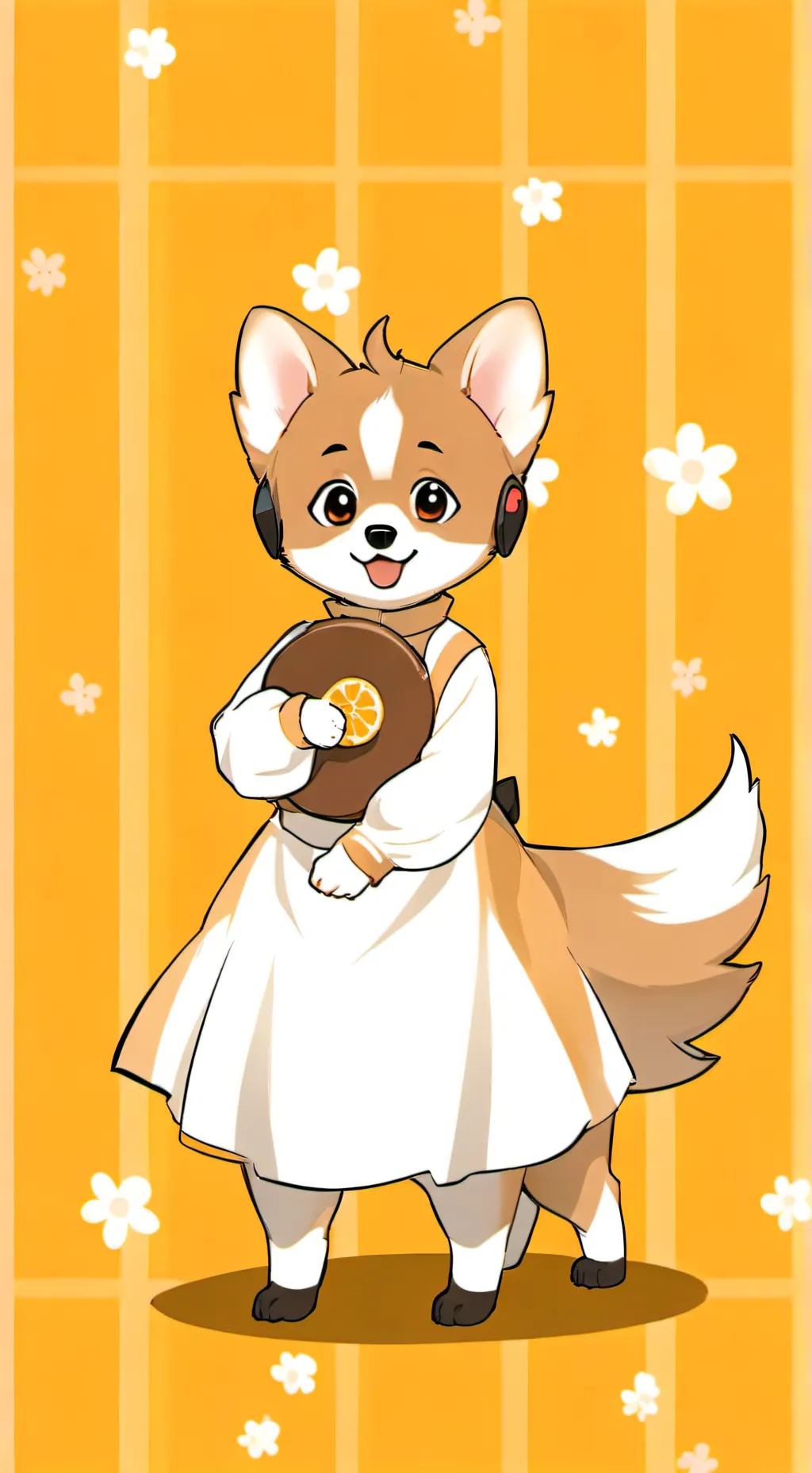 ai character: 🧡🤍 Daisy dog background