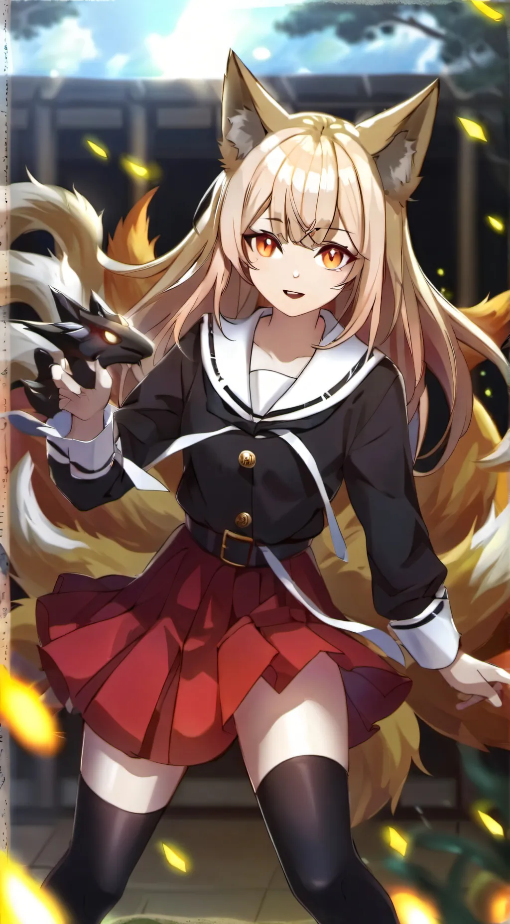 ai character: marie kitsune background