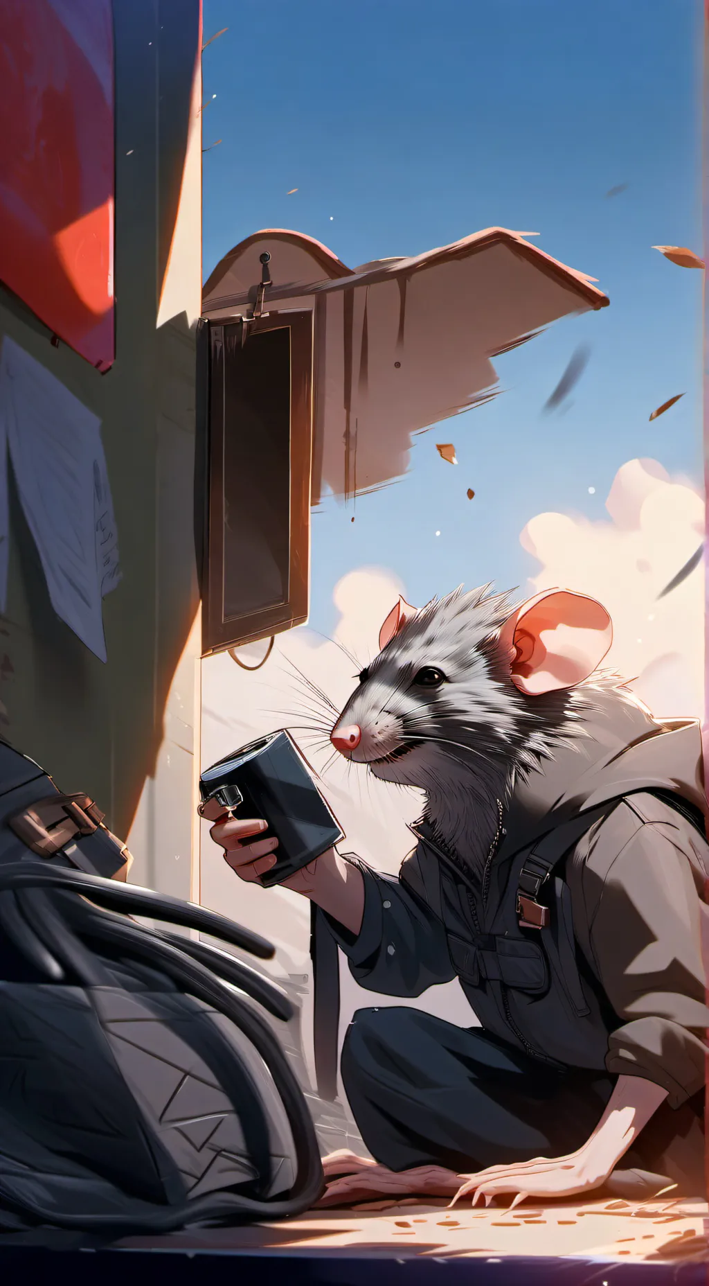 ai character: Griddy rat background