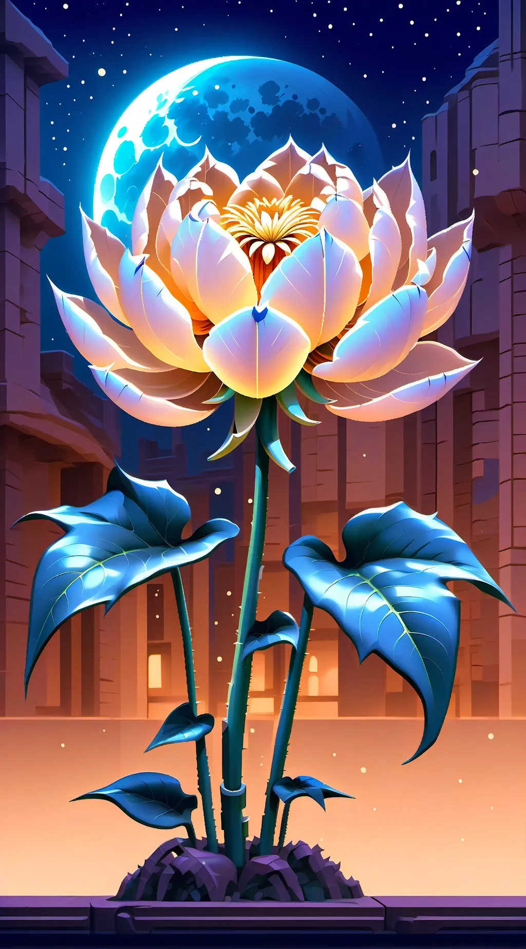 ai character: MoonFlower angst background