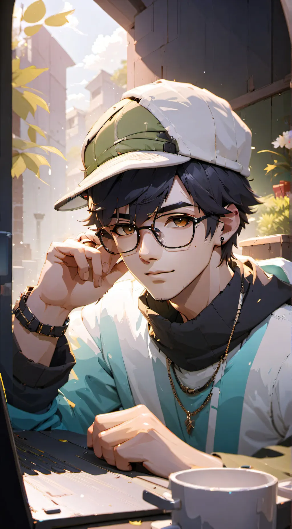 ai character: Theo background