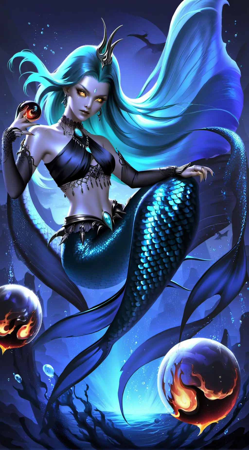 ai character: Mermaid Story background