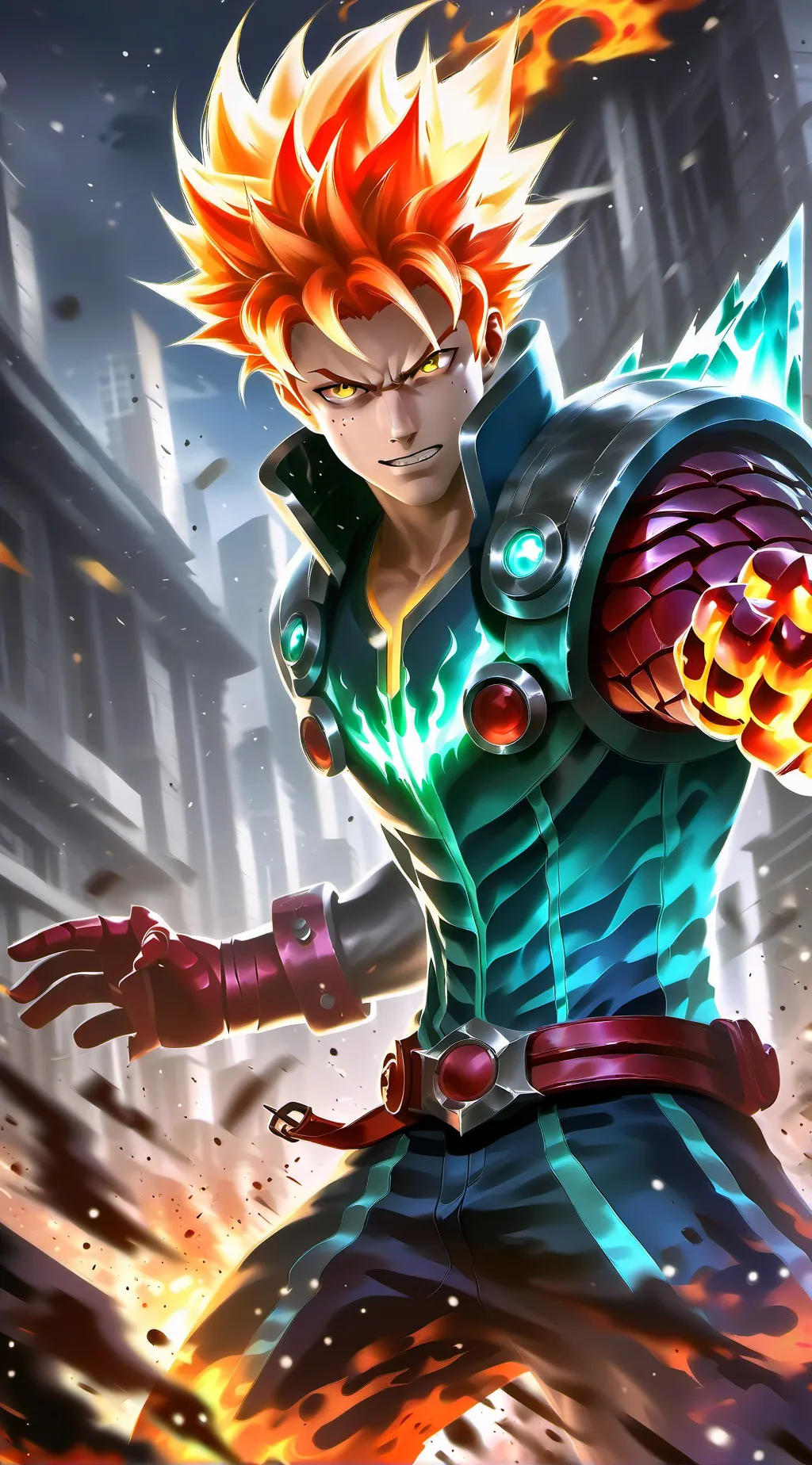 ai character: Bakugo Katsuki background