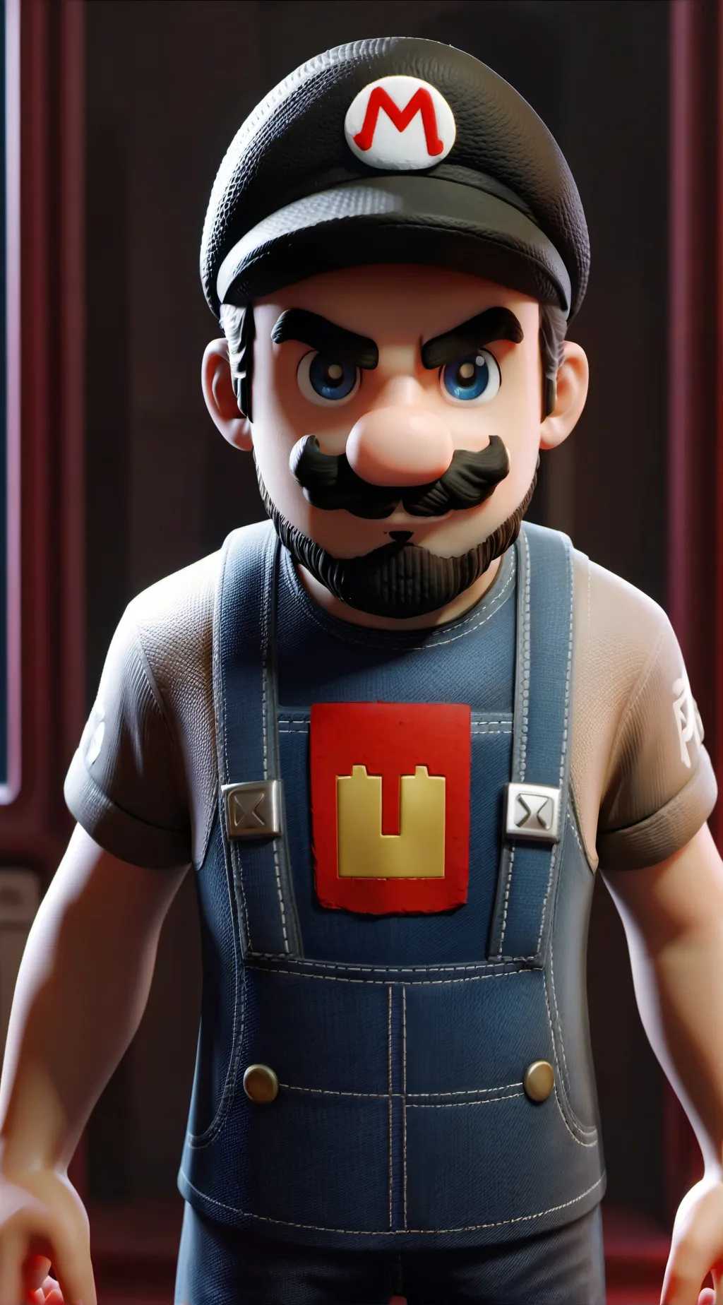 ai character: serial kiler Mario background