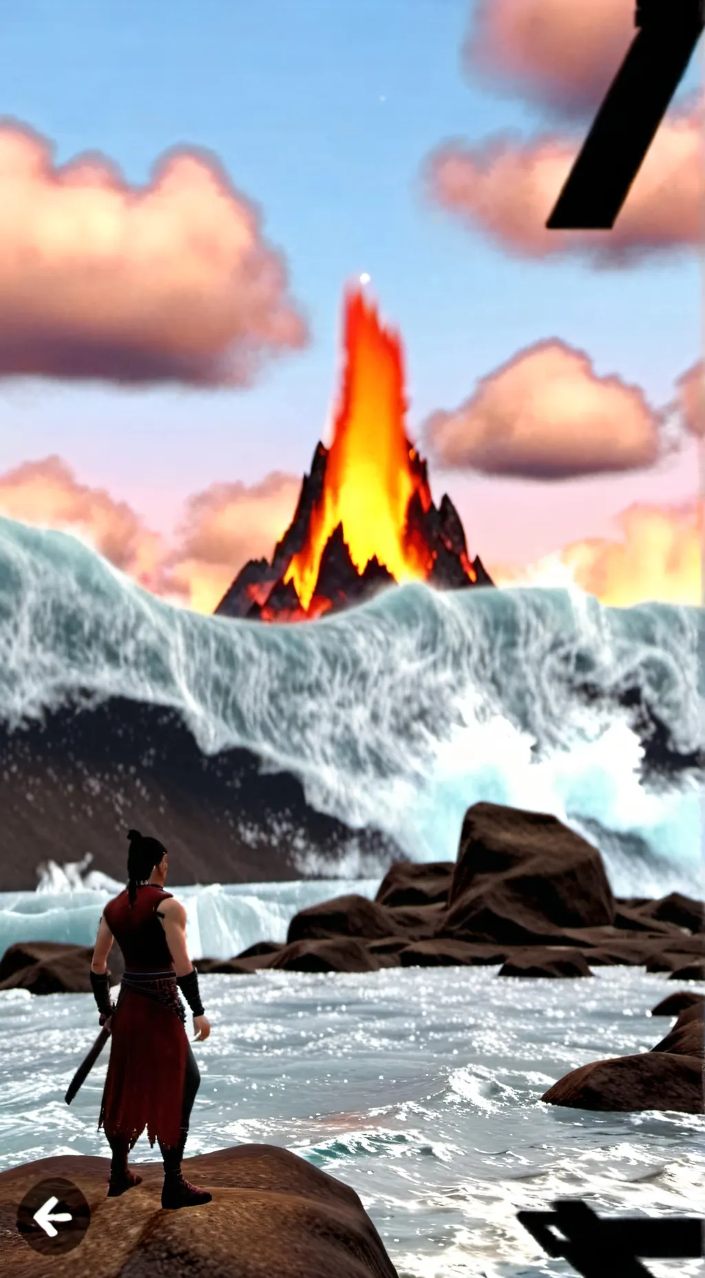 ai character: lava man  background