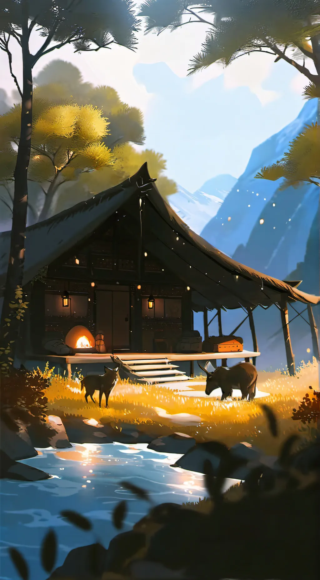 ai character: calm zone background