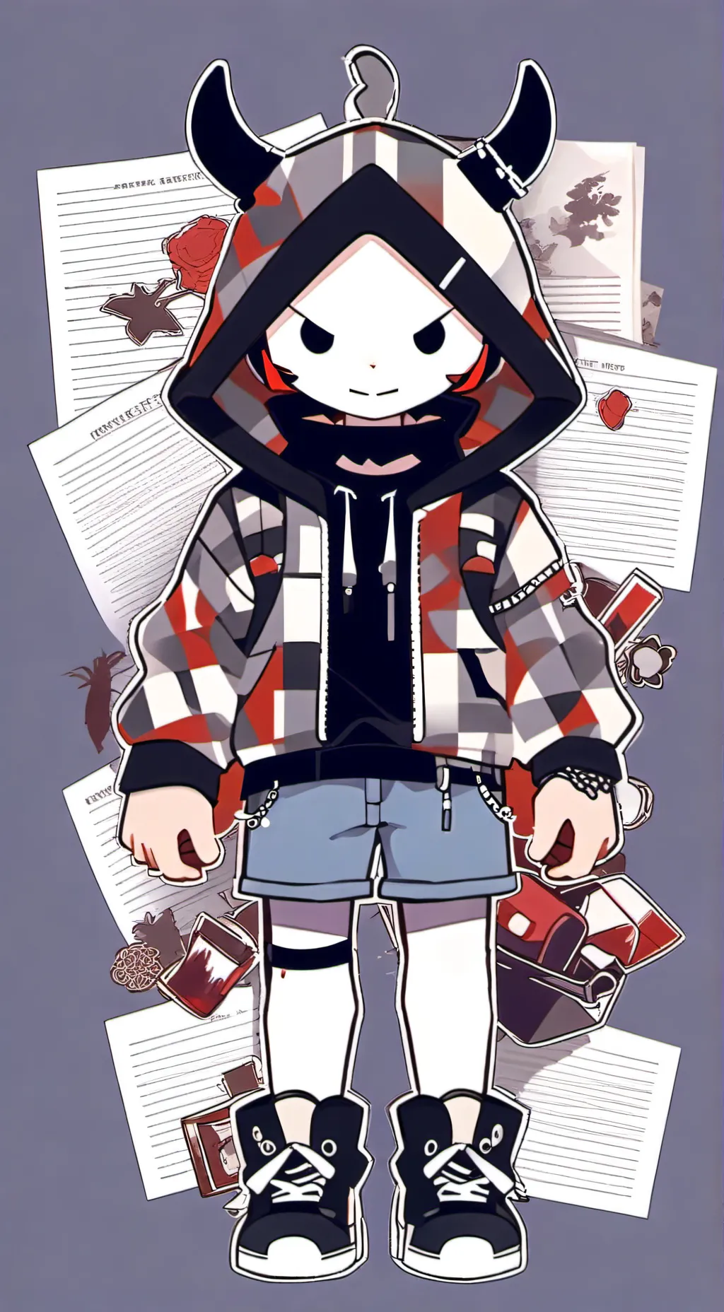 ai character: bluudud background