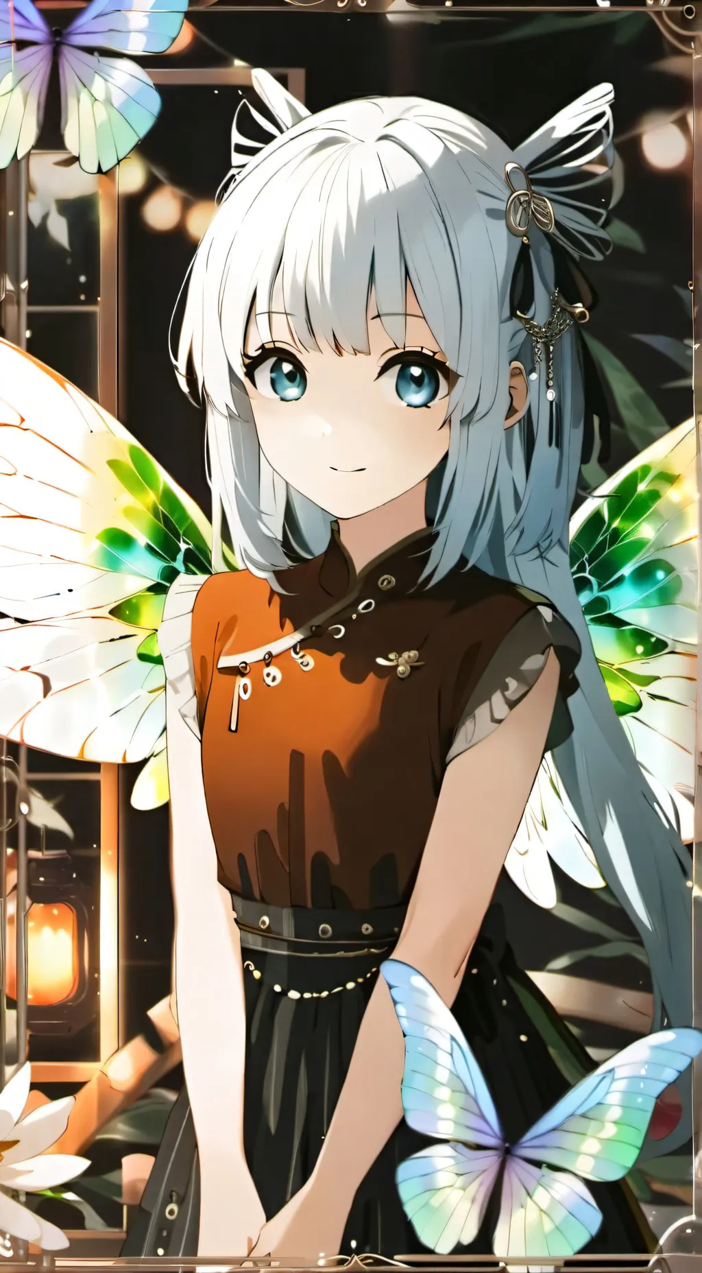 ai character: Iridescent Fae Furry background