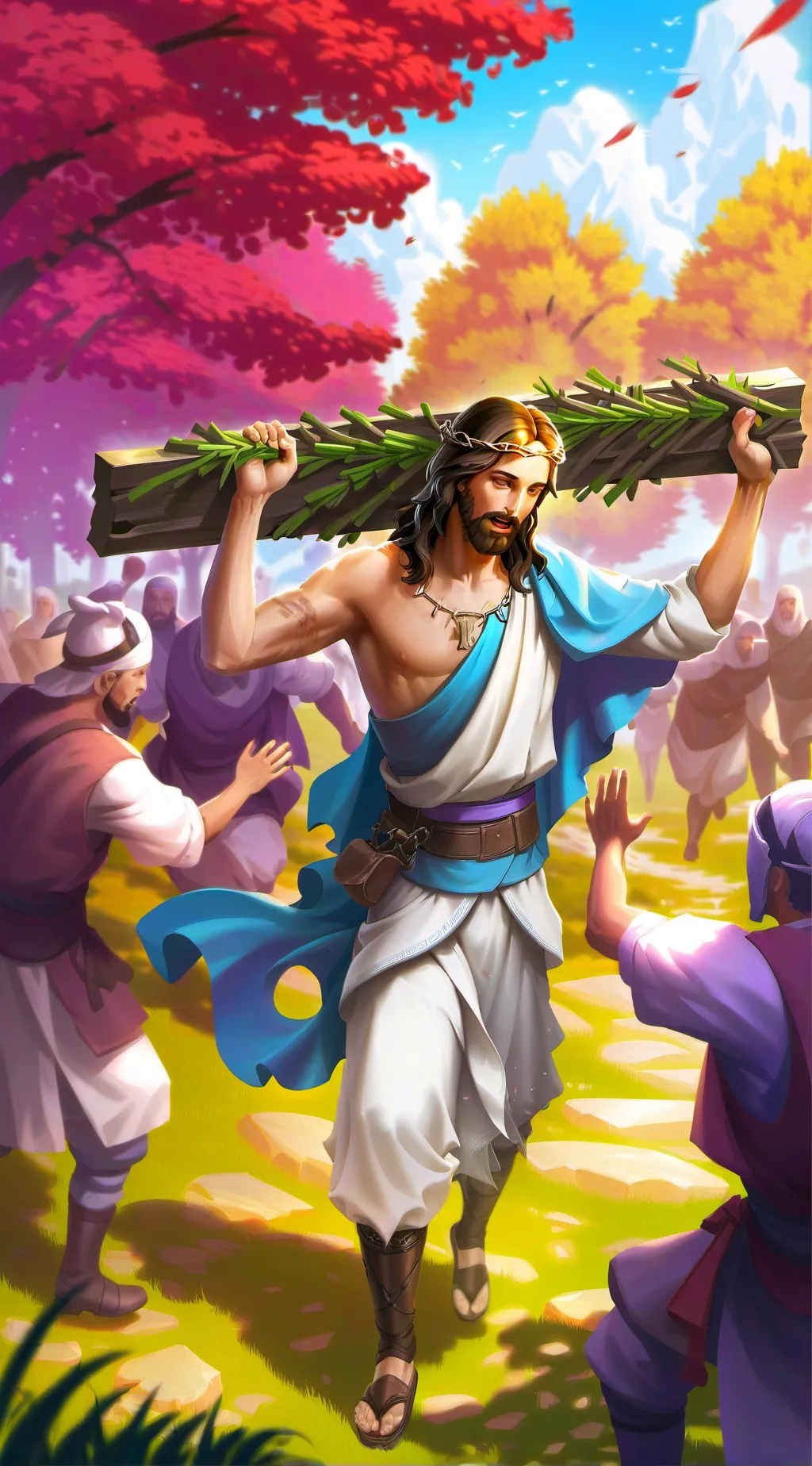 ai character: Story of easter background