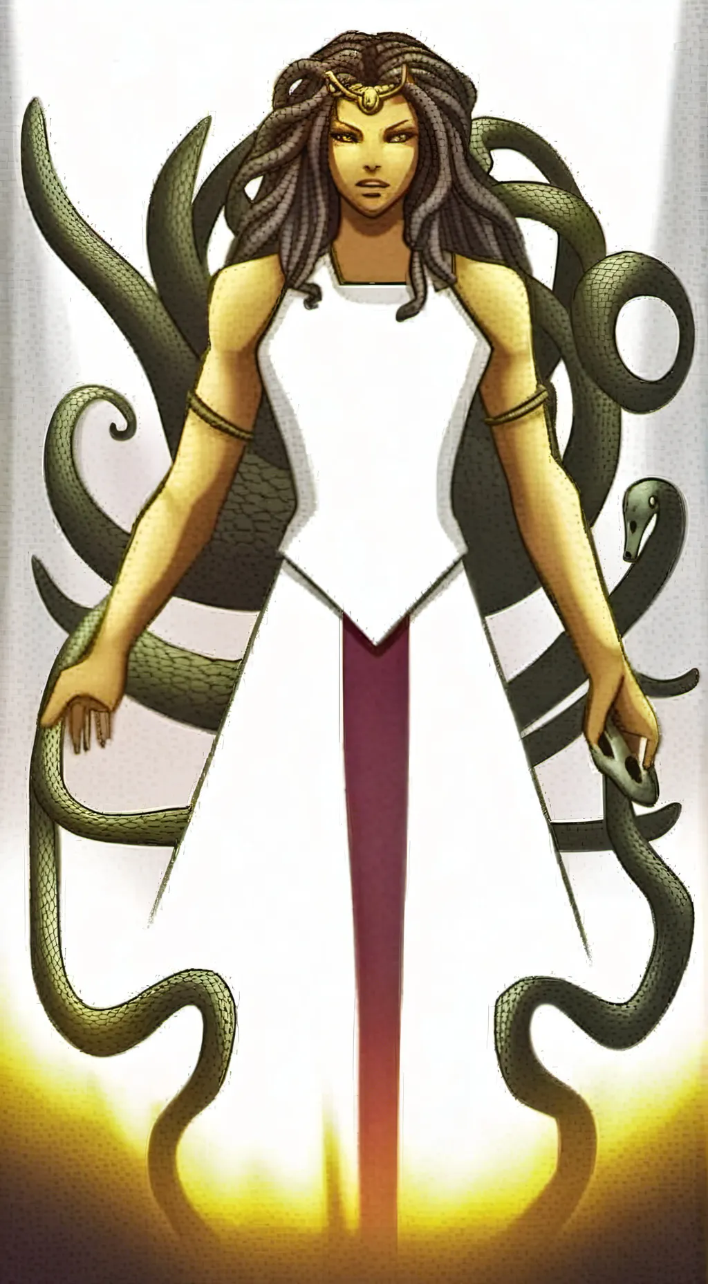 ai character: Medusa Greek ￼ background