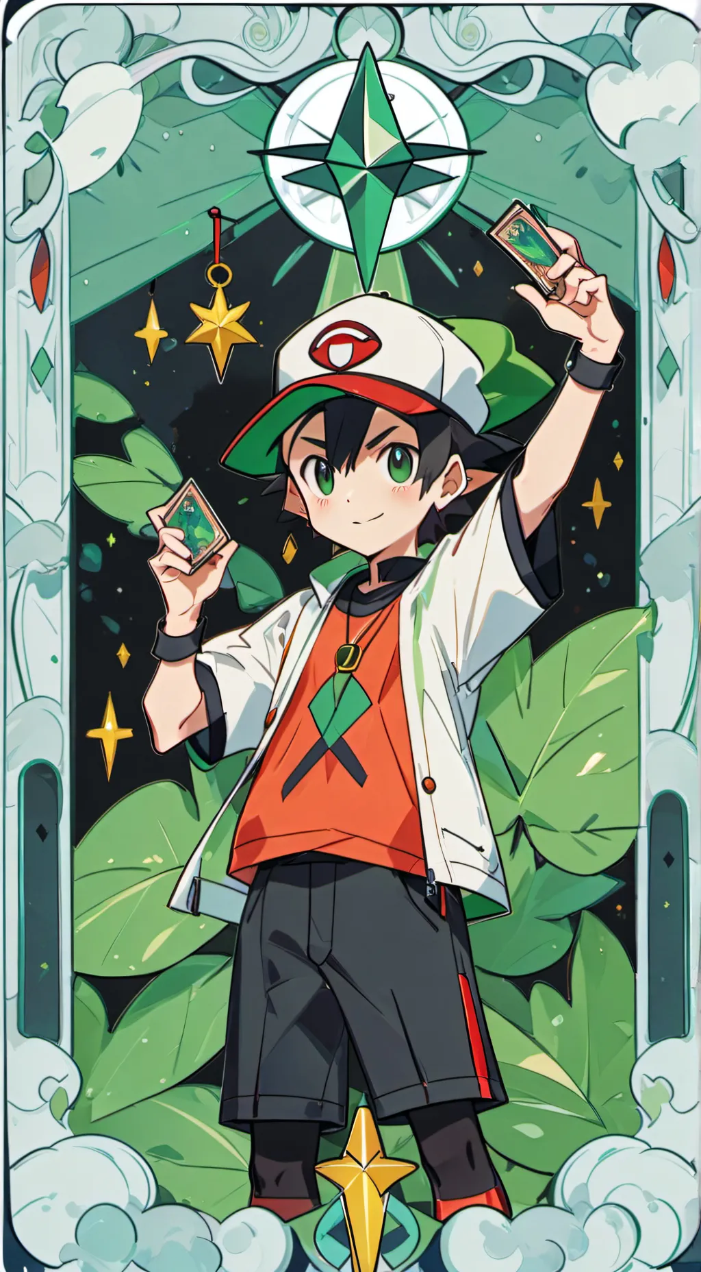 ai character: Ash Ketchum en mha background