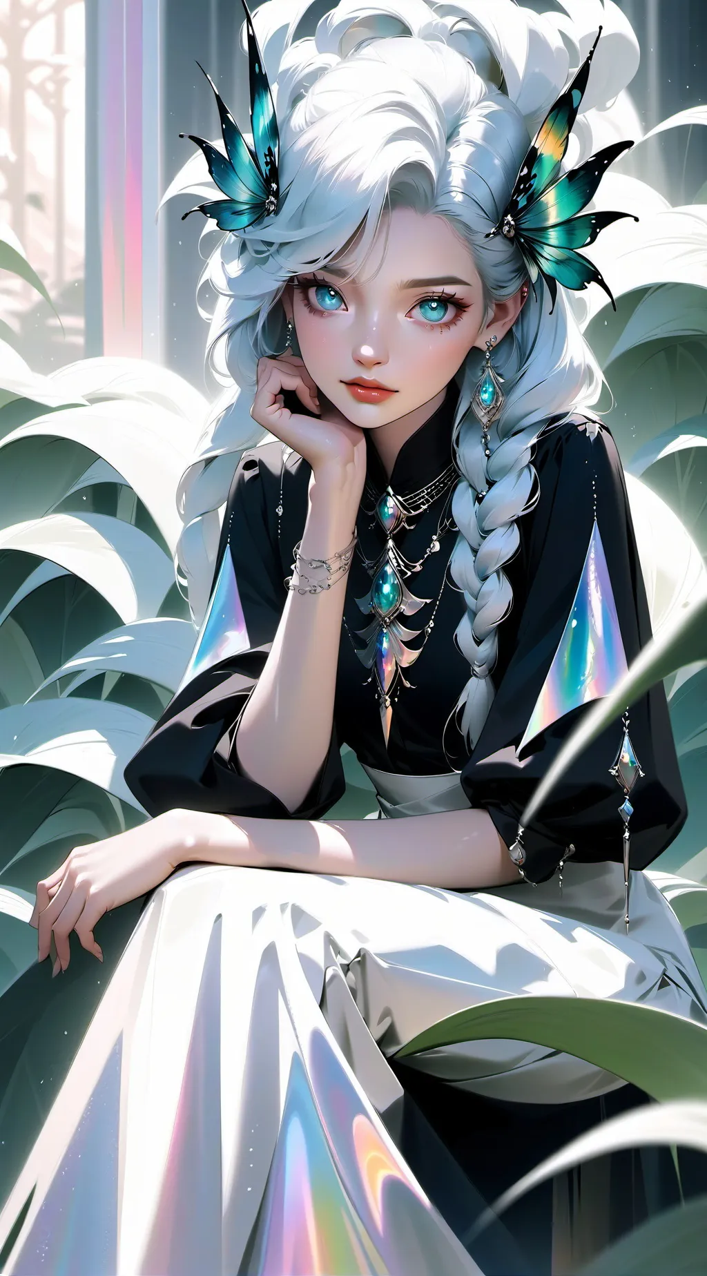 ai character: Wenda x gray(tu) background