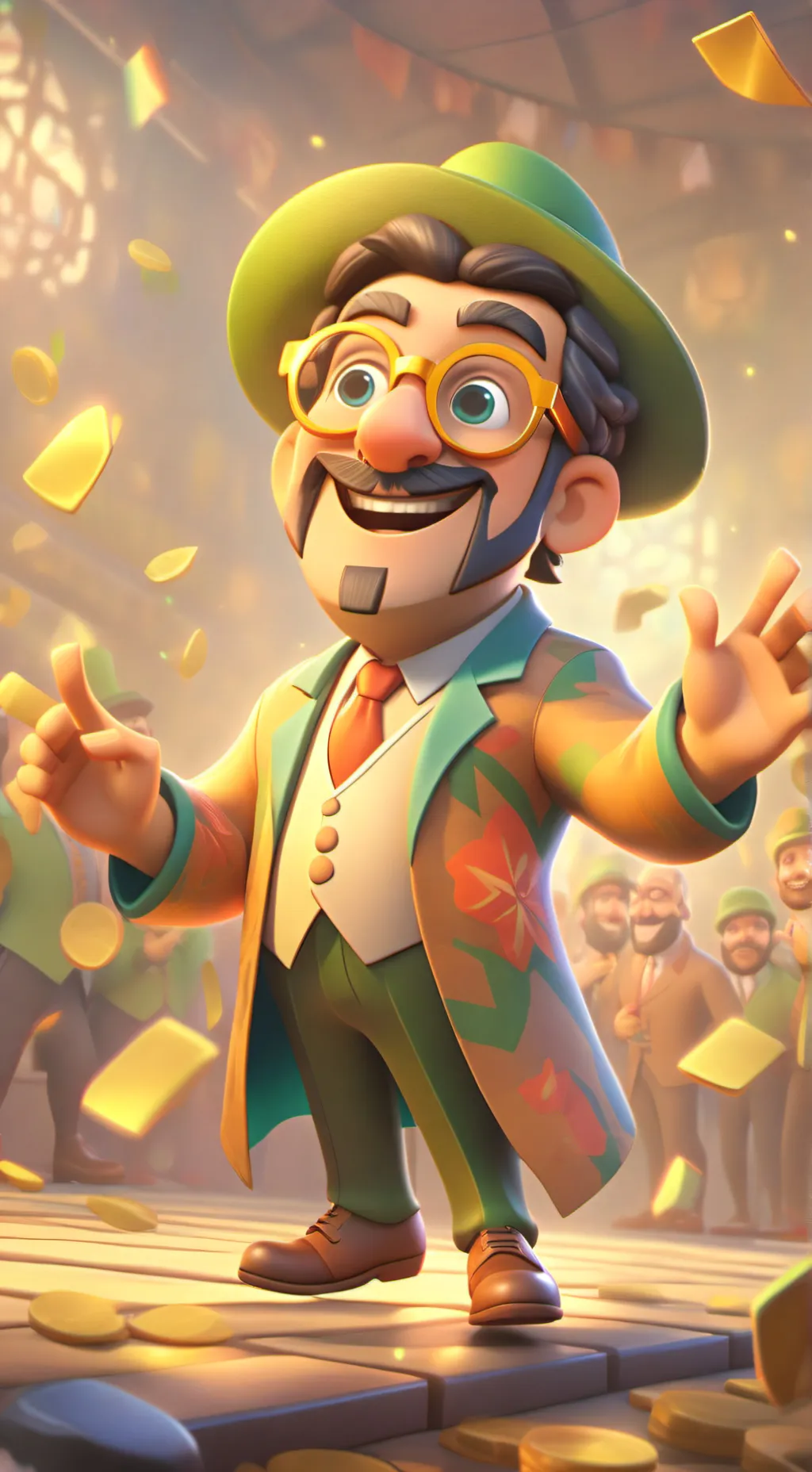 ai character: FUNNY GUY background