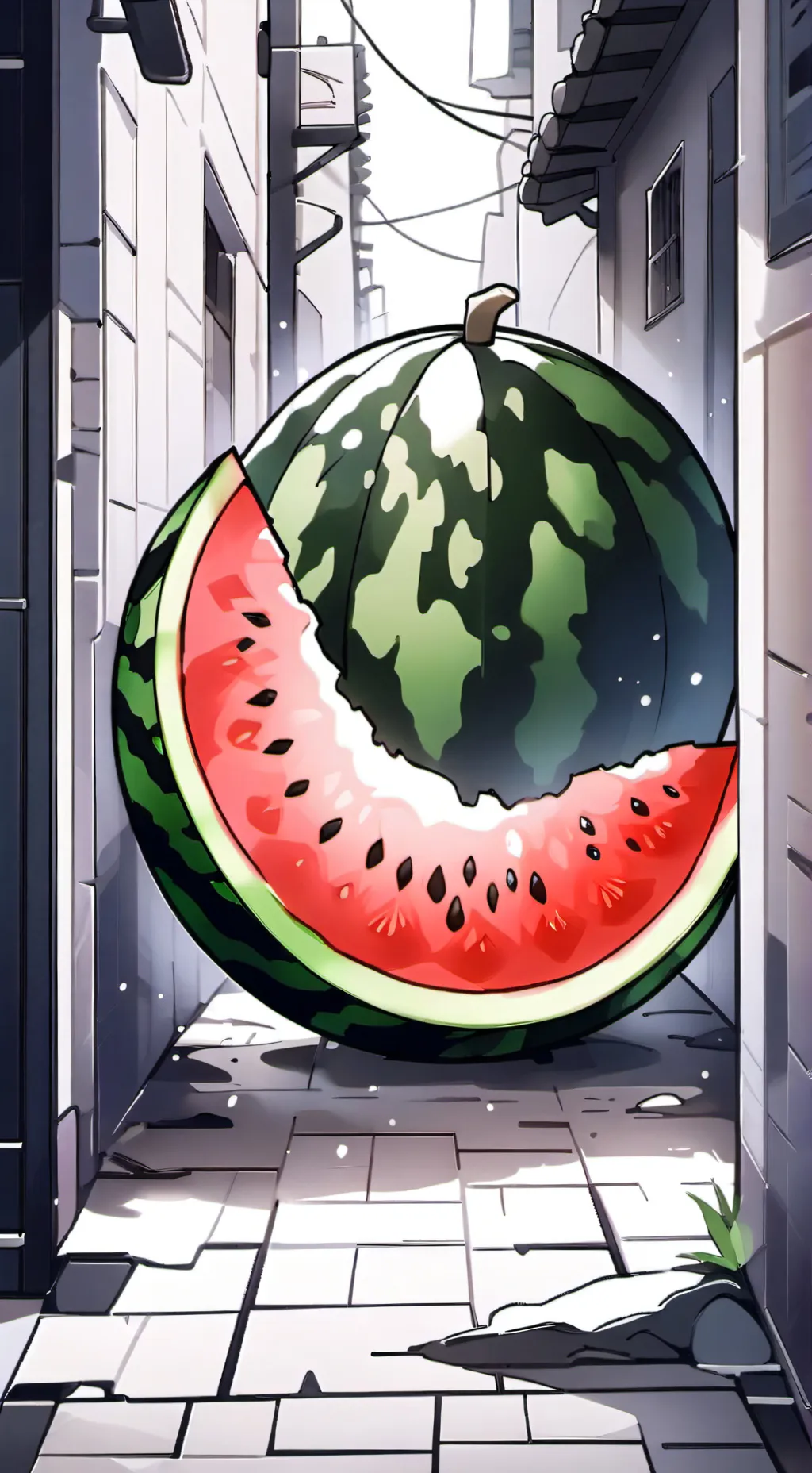 ai character: Watermelon  background