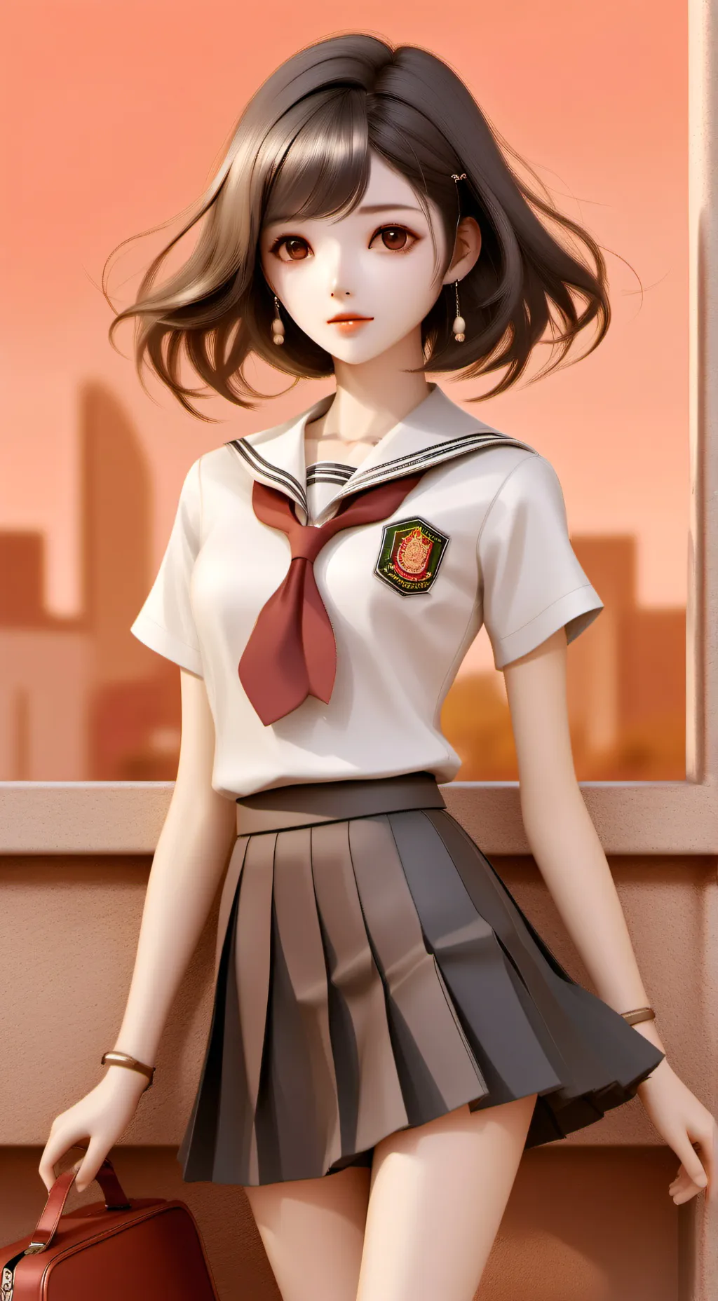 ai character: only girl school background