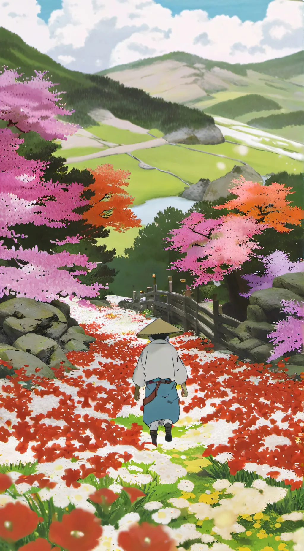 ai character: JJK×GROW A GARDEN background