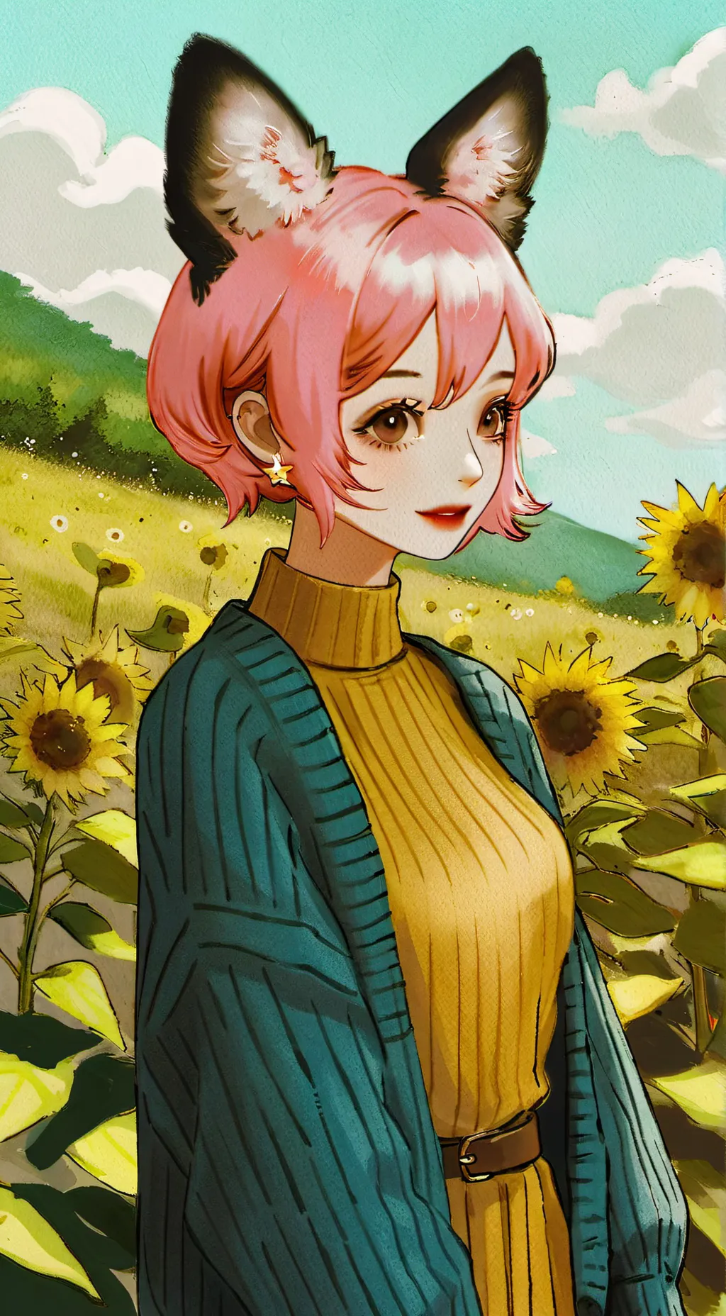 ai character: Catgirl.  (Ai2u) background