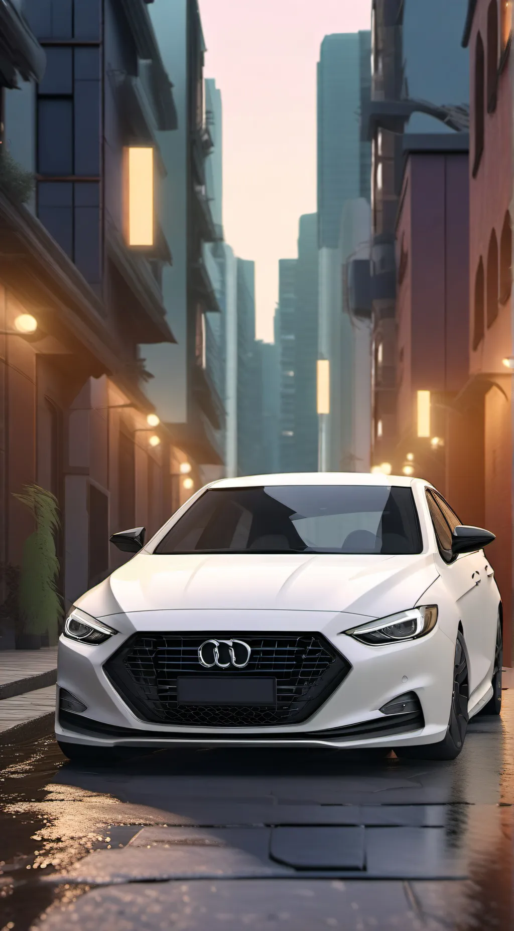 ai character: Stormy road trip background