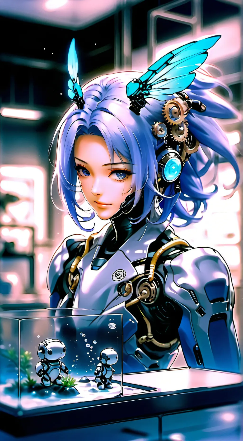 ai character: Aqua background