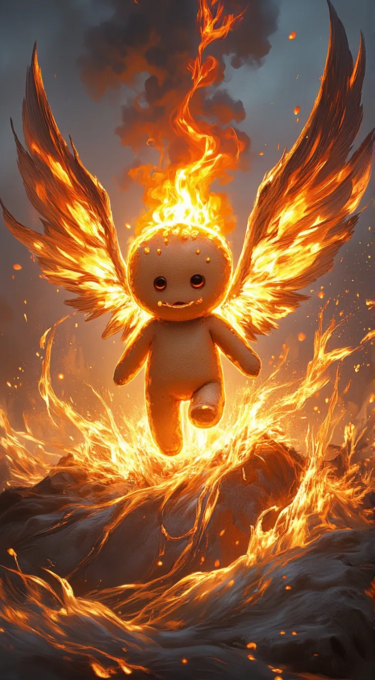 ai character: burnt sugar cookie background