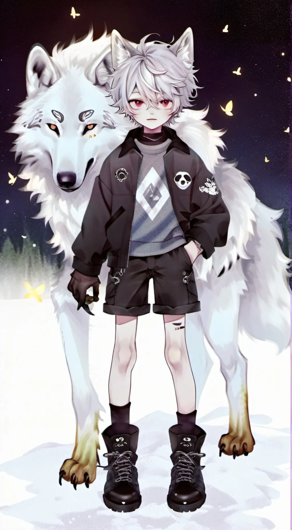 ai character: wolfboy background