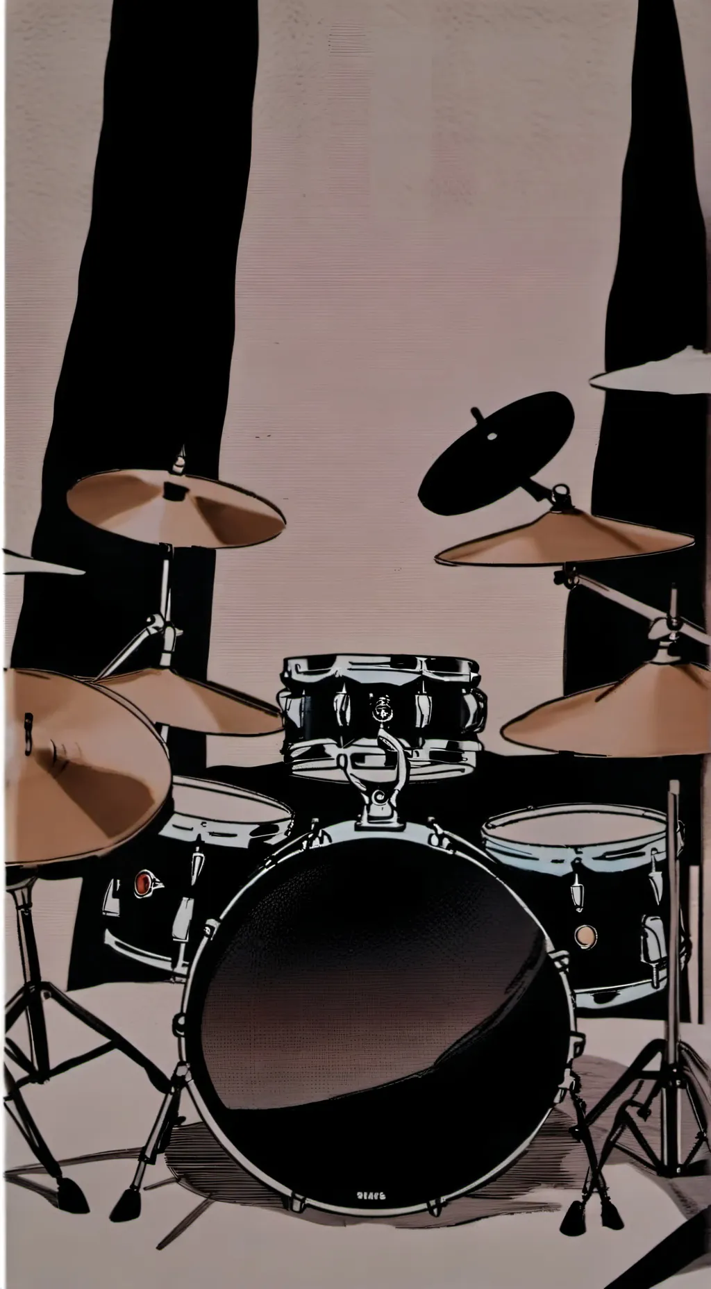 ai character: drumset background