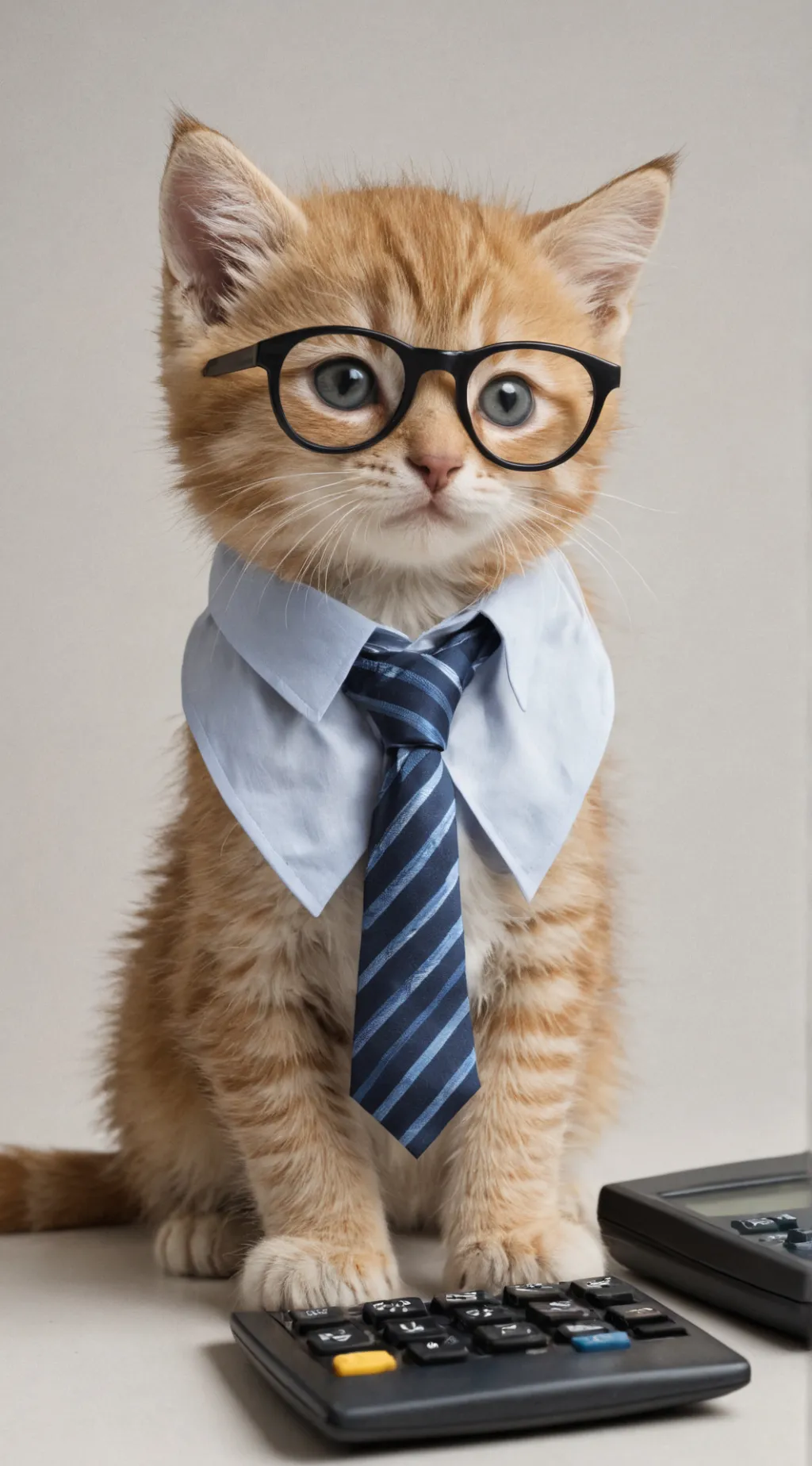 ai character: calculator Kitty  background