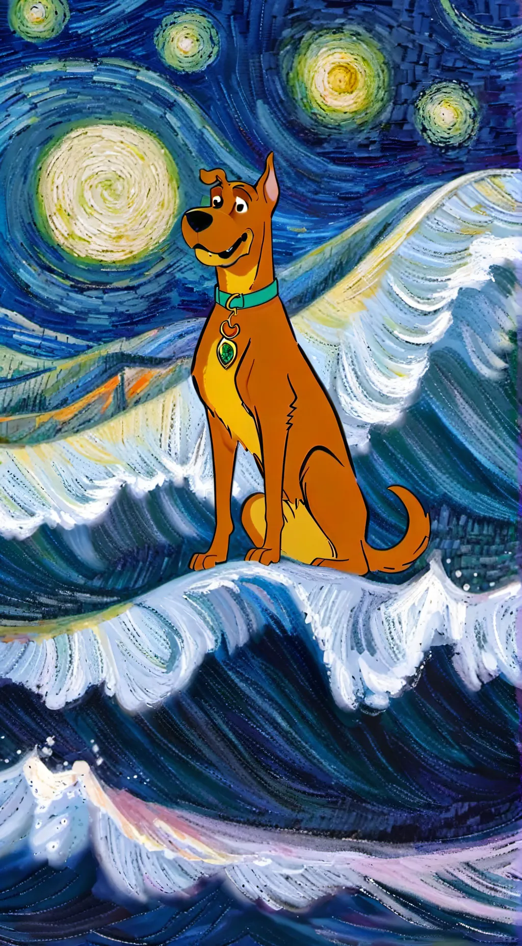 ai character: Scooby doo+scrappy background