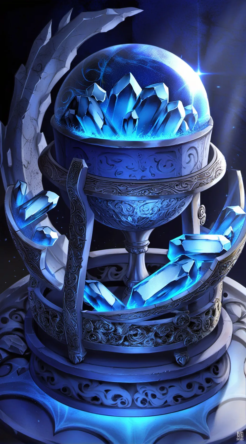 ai character: magic stone tablet background