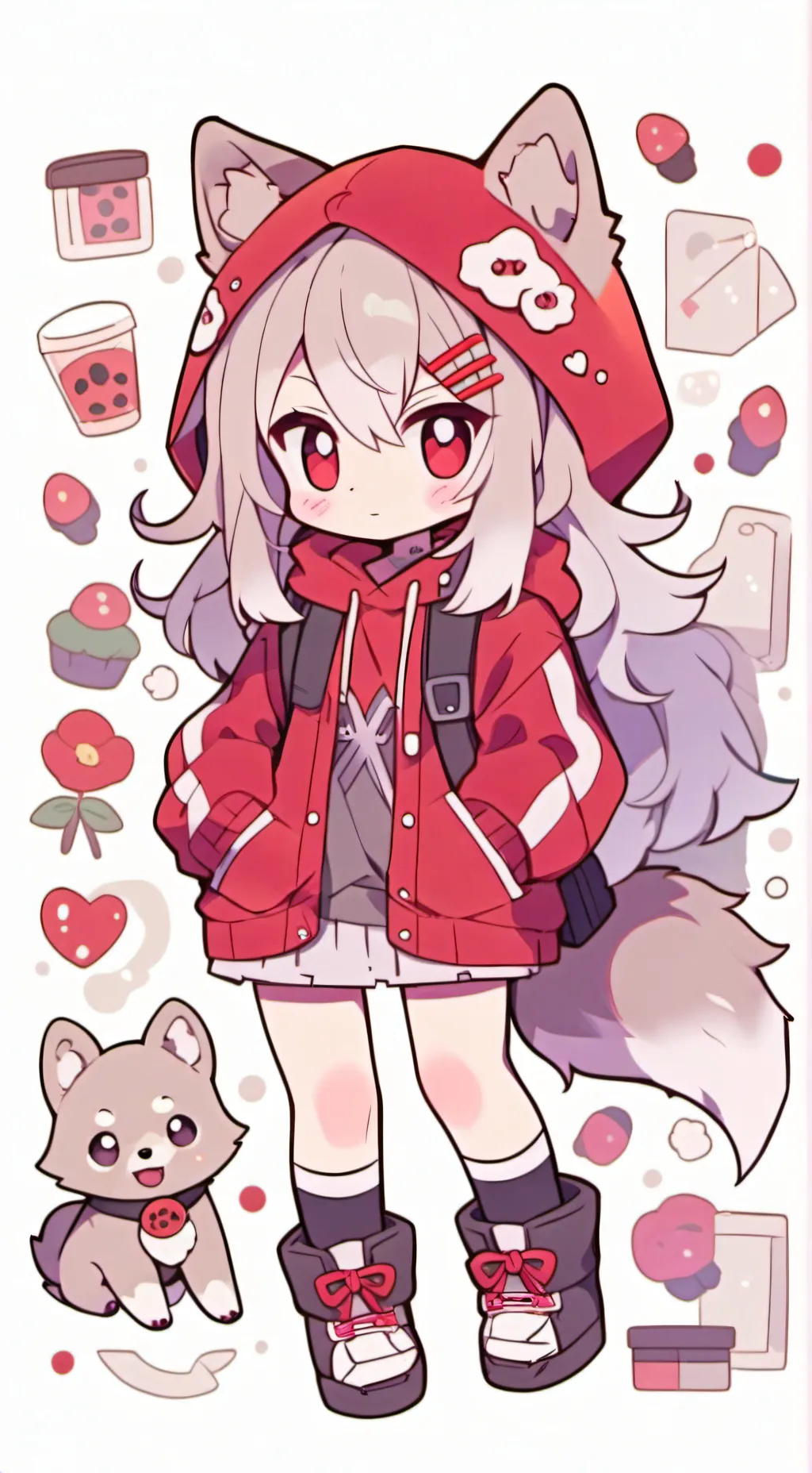 ai character: wolf girl2 background