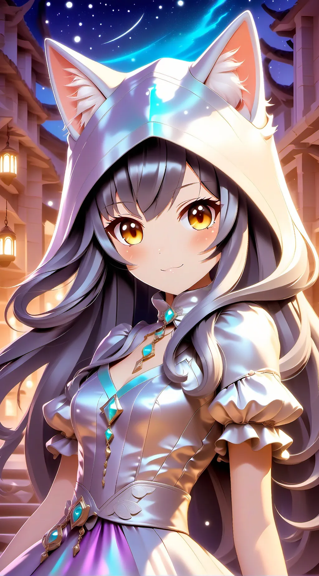 ai character: lucedo 🍬 Verónica background