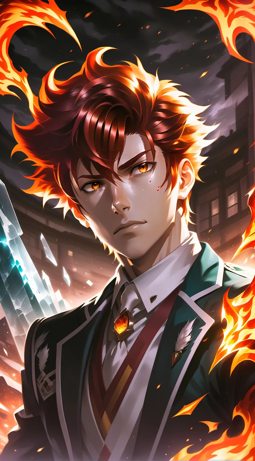 ai character: Shoto Todoroki background