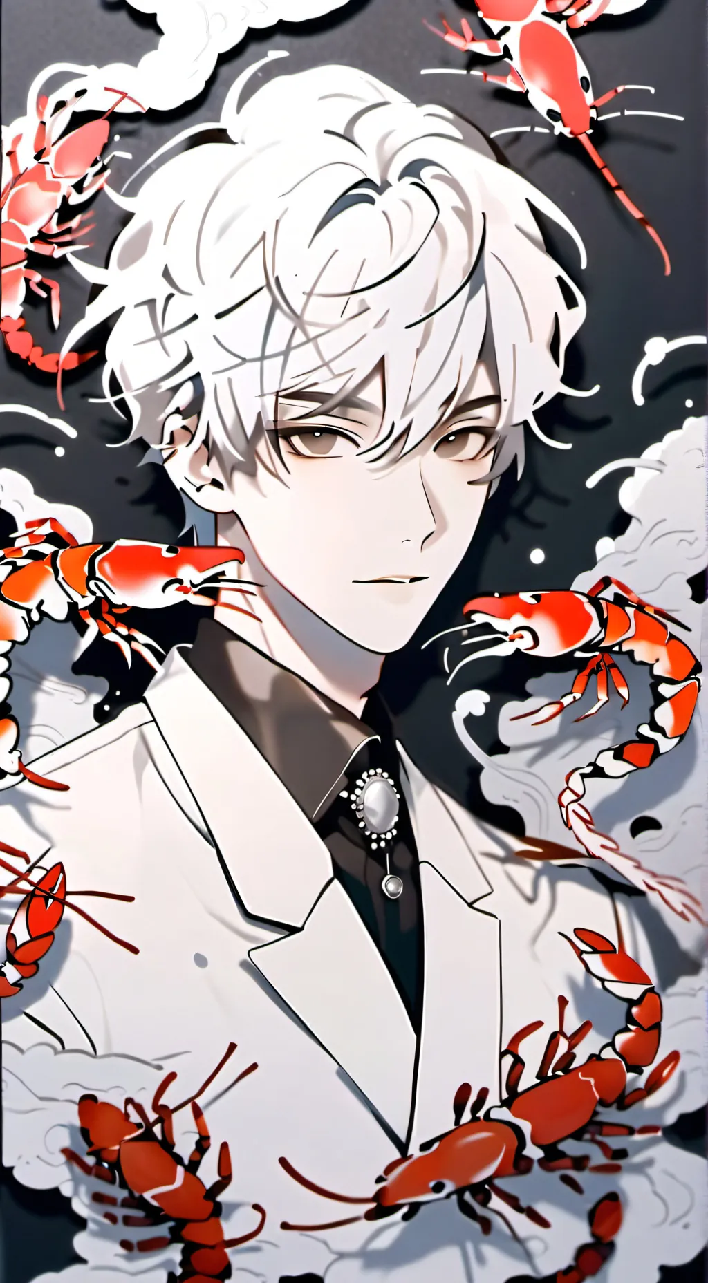 ai character: Shrimpo background