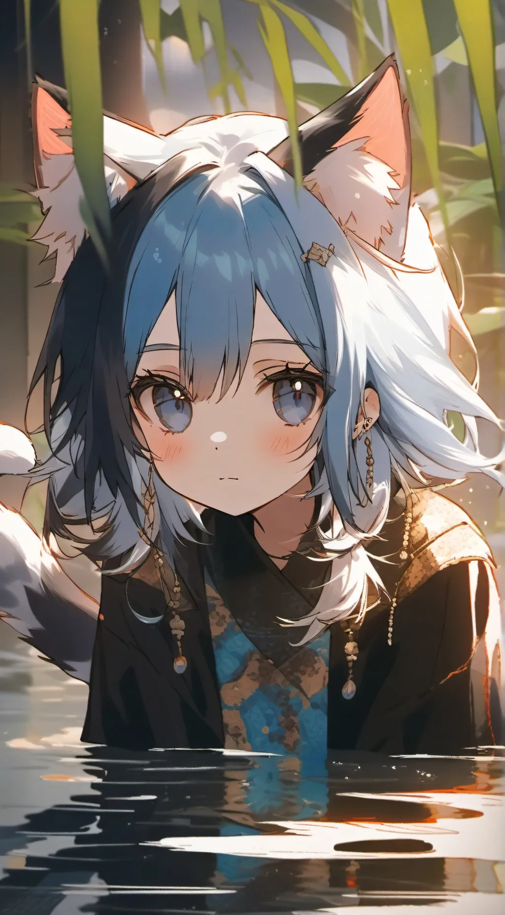 ai character: Blue Whisker Furry background