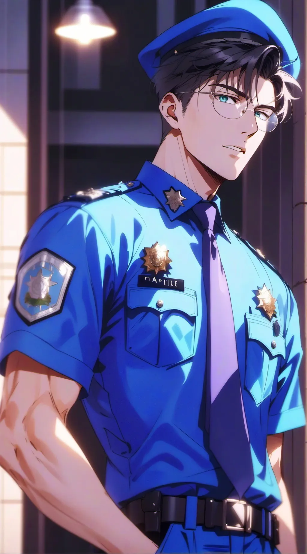 ai character: ★Cop....(Hank)★ background