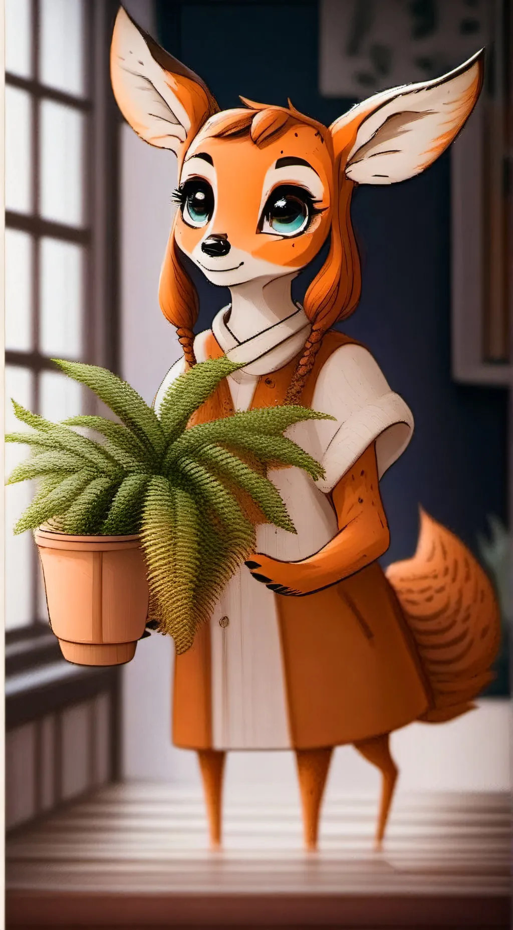 ai character: Forest Fawn Furry background