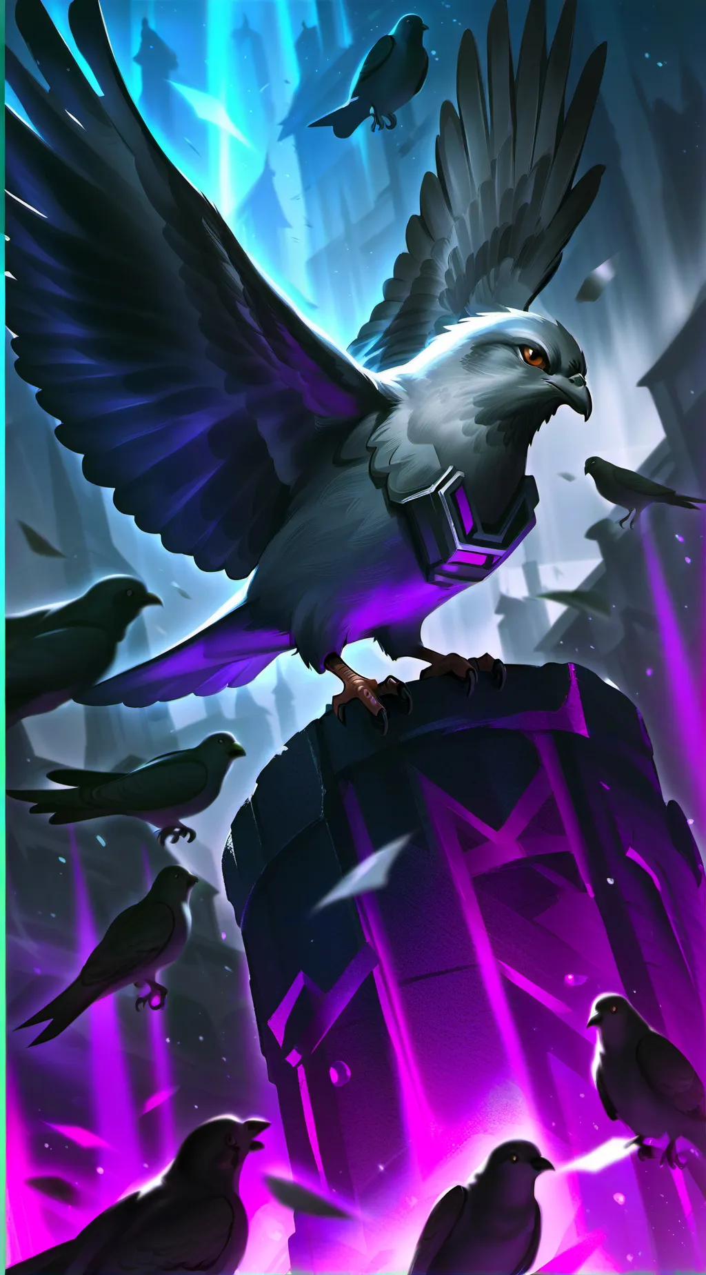 ai character: Pigeon Crowd background