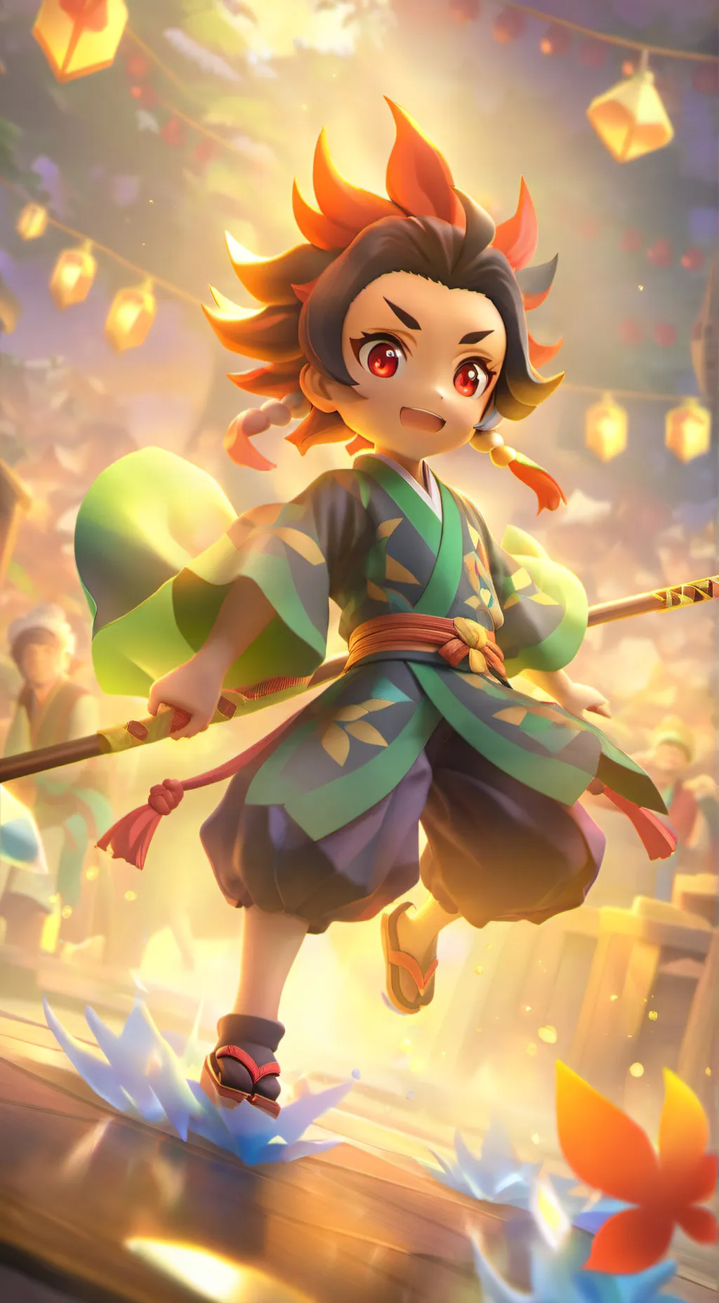 ai character: Demon slayer x msm background