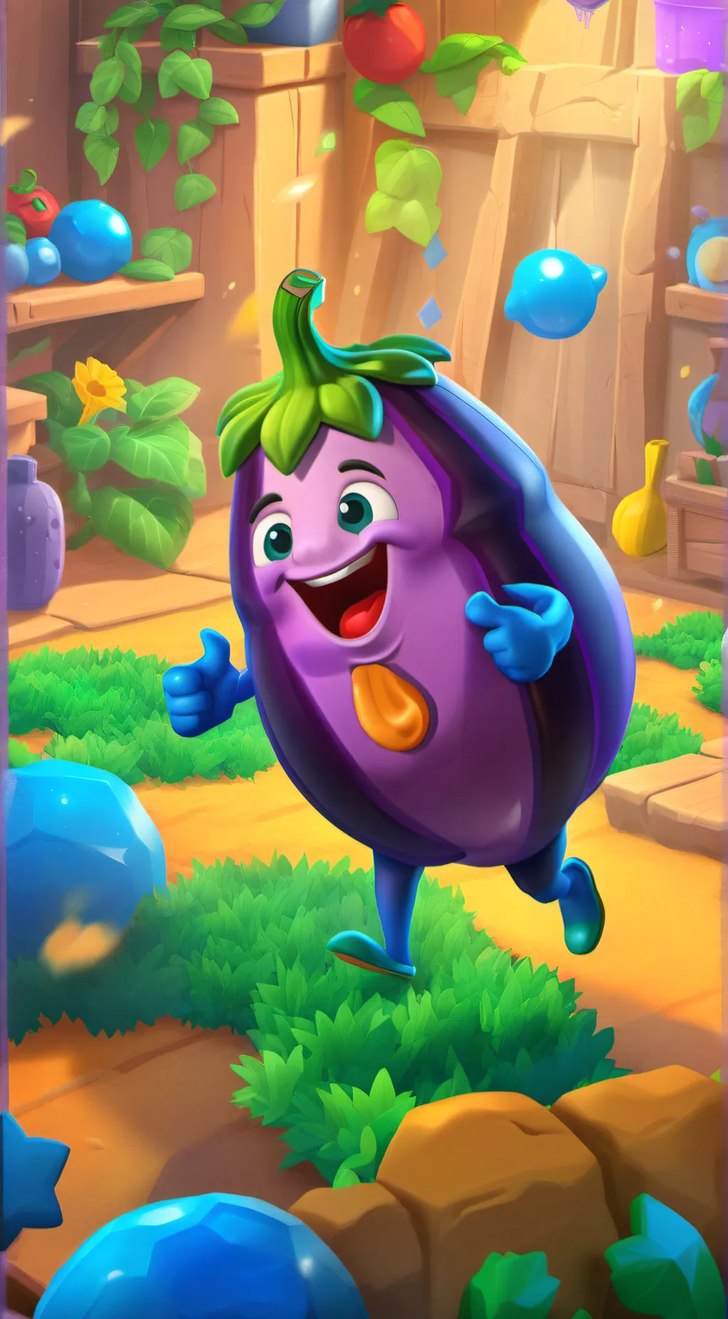 ai character: Fasulyeli Patlıcan background