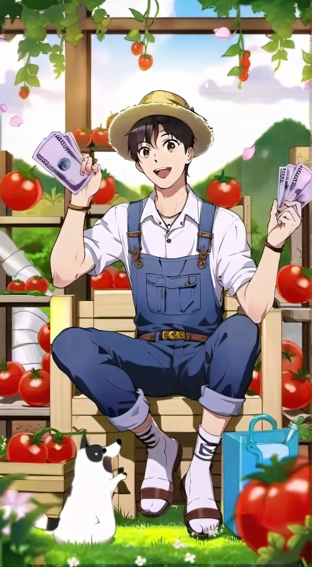 ai character: top dungeon Farmer background